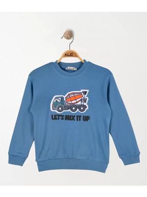 Alg ERKEK ÇOCUK NAKIŞ DETAYLI MEVSİMLİK %100 PAMUK SWEATSHIRT
