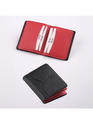 Ancora Leather Hakiki Deri KARTLIK-26207-SIYAH/KIRMIZI