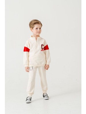 Chicsy Baby Erkek Çocuk Yarım Fermuarlı Mevsimlik Eşofman Takımı 2-3-4-5-6 Yaş