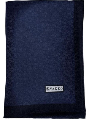 Vakko Ipek Jakar Monogram Şal 32225-LACIVERT