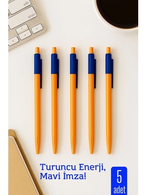 Creatividad Solutions Tükenmez Kalem Mavi Ofis ve Okul Için Pratik Yazım 5 Li Paket 714380