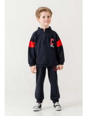 Chicsy Baby Erkek Çocuk Yarım Fermuarlı Mevsimlik Eşofman Takımı 2-3-4-5-6 Yaş