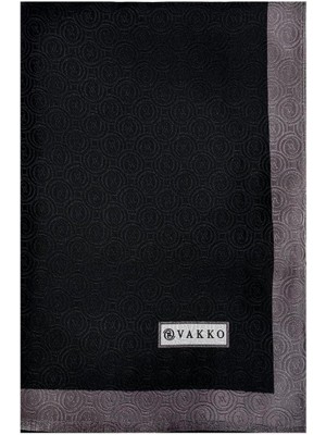 Vakko Ipek Jakar Monogram Şal 32225-SIYAH