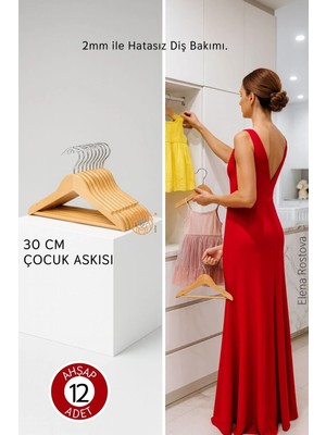 Creatividad Solutions Mini Ahşap Çocuk Elbise Askısı 12 Adet 719137