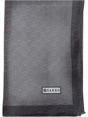 Vakko Ipek Jakar Monogram Şal 32225-GRI
