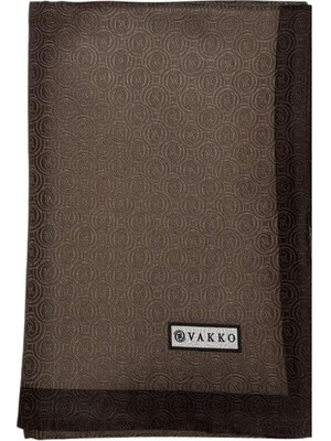 Vakko Ipek Jakar Monogram Şal 32225-KAHVE