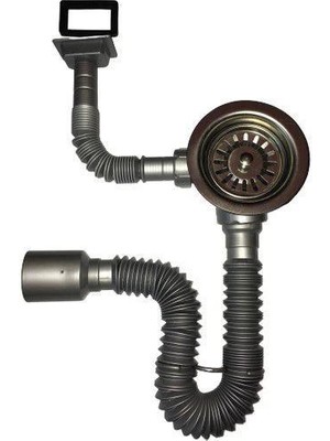 Bucuks Mey Ithalat® Çöpmak Kapalı Taşmalı Körüklü Evye Sifonu 50 mm