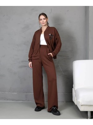 Payet Işlemeli Fermuarlı Ikili Takım