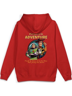 Overoz Toy Story Sırt Baskılı Kapüşonlu Yarı Oversize Unisex Sweatshirt Hoodie 1391