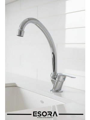 Esora Krom Mermerden Tek Su Çıkışlı Lavabo Bataryası