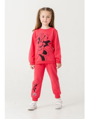 Chicsy Baby Kız Çocuk Minnie Mouse Baskılı Mevsimlik Eşofman Takımı 2-3-4-5-6 Yaş