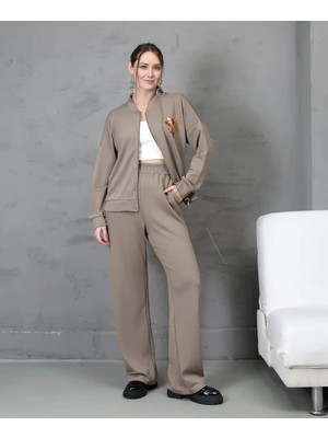 Payet Işlemeli Fermuarlı Ikili Takım