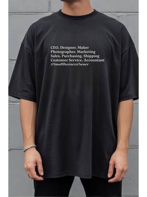 Velmora Fashion Unisex Oversize 24/1 Penye Dtf Baskılı Tişört - DTF285