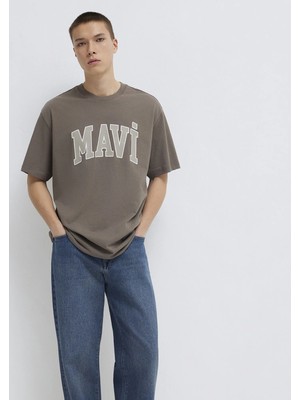 Mavi Mavi Logo Baskılı Kahverengi Tişört 0611711-91601