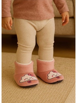 Minissa Baby Kids Çocuk Panduf, Bebek Ev Botu  Desenli Sevimli Nakışlı Patik