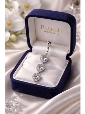 Begonia Accessories 316L Cerrahi Çelik Göbek Piercing Zirkon Taşlı – 2026 Fashion Premium Seri Belly Button Piercing – Kararma Yapmaz, Alerji Karşıtı, Paslanmaz Çelik Göbek Küpesi – Kadın Trend Takı - GP56