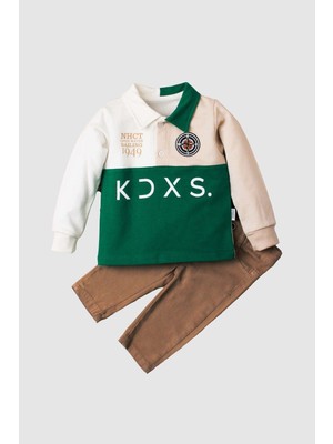 Kidex’s Baby Erkek Bebek Pamuklu Polo Takım Pantolon Üst Ikili Takım Düğün Doğum Günü Nişan Nikah Bayram