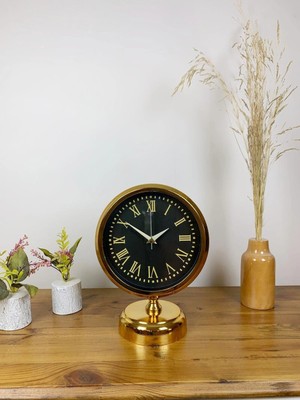 Bucuks Mey Ithalat® Gold Metal Sade Masa Saati 25×20 cm