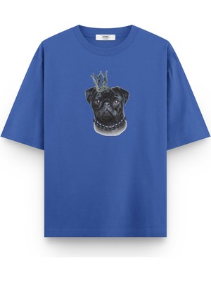 Overoz Köpek Baskılı Yarı Oversize Unisex T-Shirt 1021