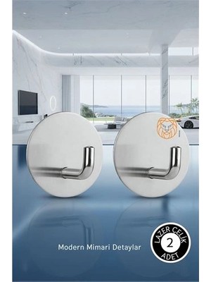 Bucuks Mey Ithalat® 2'li Banyo ve Mutfak Askı Seti - SUS304 Lazer Kesim Çelik  Ultra Güçlü Yapışkanlı Askı