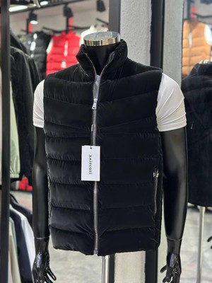 Erkek Dik Yaka Şişme Yelek Fermuarlı Slim Fit Günlük Spor Şişme Yelek Yeni Sezon