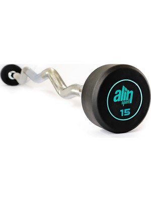 Alin ALİN Sport 15 Kg Kauçuk Kaplı Profesyonel Olimpik Z BARBELL-YEŞİL