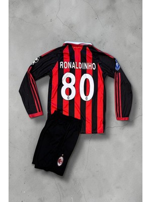 Çağrı Giyim Nostaljik Ac Milan Ronaldinho Uzun Kollu Çocuk Forma