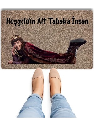 Bert Hoşgeldin Alt Tabaka  Dijital Baskılı Pvc Kaymaz Tabanlı Modern Kapı Önü Paspası – Şık ve Dekoratif Giriş Matı