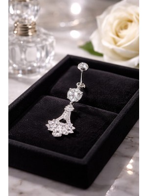 Begonia Accessories 316L Cerrahi Çelik Göbek Piercing Zirkon Taşlı – 2026 Fashion Premium Seri Belly Button Piercing – Kararma Yapmaz, Alerji Karşıtı, Paslanmaz Çelik Göbek Küpesi – Kadın Trend Takı - GP42