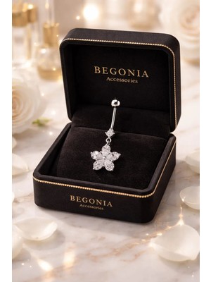 Begonia Accessories 316L Cerrahi Çelik Göbek Piercing Zirkon Taşlı – 2026 Fashion Premium Seri Belly Button Piercing – Kararma Yapmaz, Alerji Karşıtı, Paslanmaz Çelik Göbek Küpesi – Kadın Trend Takı - GP13