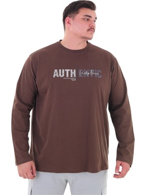 Maruf Shop Erkek 115-155 Kilo Arası Için Uygun Uzun Kol Bisiklet Yaka Mevsimlik Baskılı Ince Sweatshirt