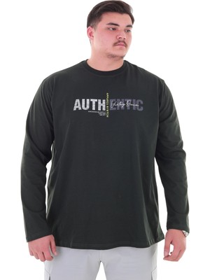 Maruf Shop Erkek 115-155 Kilo Arası Için Uygun Uzun Kol Bisiklet Yaka Mevsimlik Baskılı Ince Sweatshirt