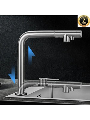 OEM Mutfak Evye Bataryası Pencere Önü Asönsörlü Su Arıtma Çıkışlı Spiralli Yeni Sistem Mat Siyah Ithal