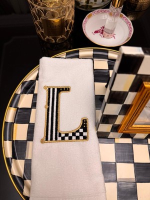 Geffprive Özel Tasarım Harf Nakışlı El Havlusu | Premium Seri 30X50 -L-