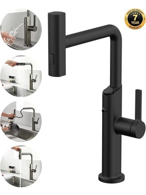 OEM Mutfak Evye Bataryası Bas Çek Su Arıtma Çıkışlı 3 Fonksiyonlu Fiskiye Şelale 7 Yıl Garantili Ithal