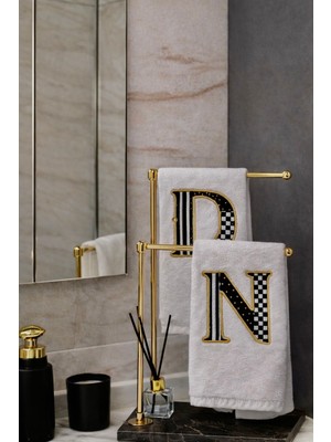 Geffprive Özel Tasarım Harf Nakışlı El Havlusu | 2'li Set
