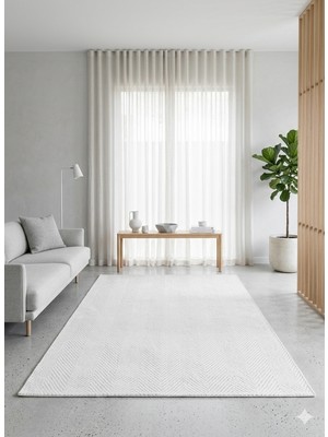 Hasır Dokuma Kaymaz Taban Sisal Kesme Halı Mutfak Koridor Hol Yolluk  S902BEYAZ