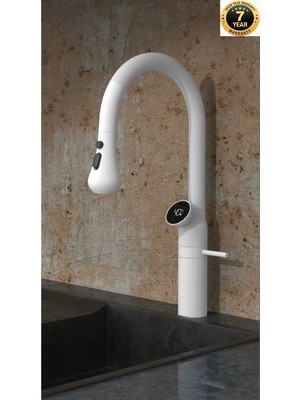 OEM Mutfak Evye Bataryası Dijital LED Ekranlı 3 Fonksiyonlu Spiralli Fiskiye Ithal 7 Yıl Garantili