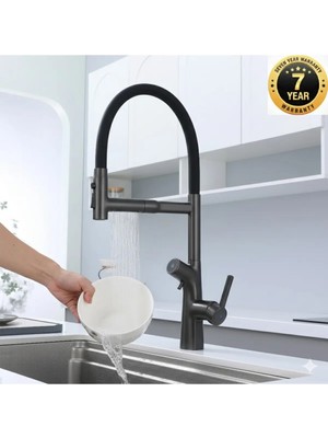 OEM Mutfak Evye Bataryası Bas Çek Su Arıtma Çıkışlı 3 Fonksiyon Esnek Spiralli 7 Yıl Garantili Ithal