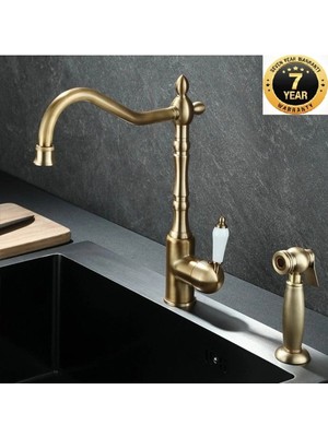 OEM Mutfak Evye Bataryası Rustik Model+Bide Fiskiyeli Yeni Tasarım Seramik Kol Antik 7 Yıl Garantili