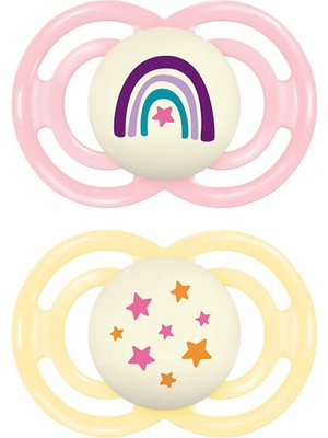 Mam Perfect Night Emzik 16+ Ay – 2’li(Pembe, Gece Parlayan, Patentli Ince Silikon Uç, Bpa’sız)