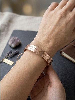 Meneva Aksesuar Ayetel Kürsi Işlemeli Saf Bakır Bileklik Manevi Zarafet