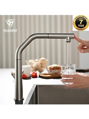 OEM Mutfak Evye Bataryası Su Arıtma Çıkışlı 2 Fonksiyon Fiskiye Spiralli Mat Krom Nikel 7 Yıl Garantili Ithal