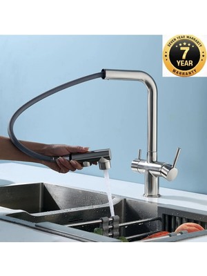 OEM Mutfak Evye Bataryası Dual Flow Su Arıtma Çıkışlı Spiralli Fiskiyeli 7 Yıl Garantili Ithal