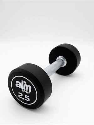 Alin Sport 2,5 kg Kauçuk Kaplı Profesyonel Olimpik Dumbbell ( Dambıl ) - Beyaz Alin