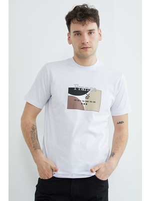 FullaModa France Yazı Baskılı Tişört