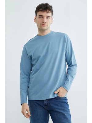 FullaModa Basic Bisiklet Yaka Sweatshirt