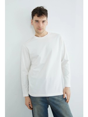 FullaModa Basic Bisiklet Yaka Sweatshirt