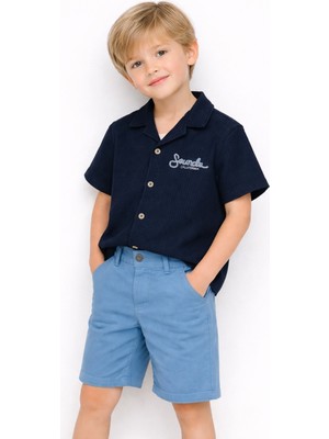 Chicsy Baby Tarz Gömlekli  Belden Ayarlanabilir Kısa Kollu Şortlu 2\'li Takım Çocuk ve Bebek Giyim Özel Gün Bayra