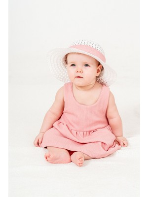 Chicsy Baby Tatlı Fitilli Şapkalı Fiyonklu Kız Bebek Elbisesi